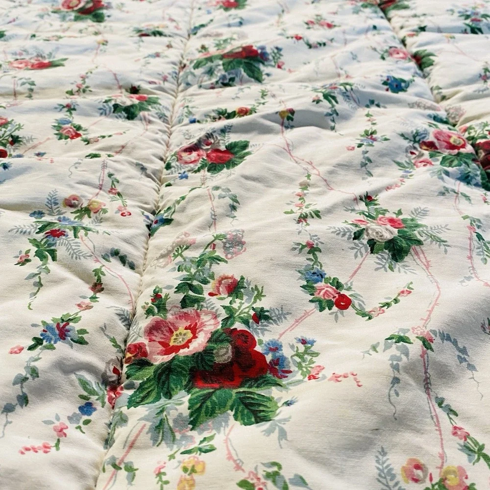 Vintage Ralph Lauren RARE Blaine Queen Size Comforter White Floral Cottage-Core